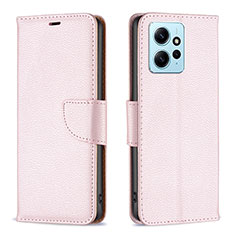 Funda de Cuero Cartera con Soporte Carcasa B06F para Xiaomi Redmi Note 12 4G Oro Rosa