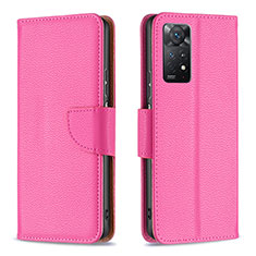 Funda de Cuero Cartera con Soporte Carcasa B06F para Xiaomi Redmi Note 12 Pro 4G Rosa Roja