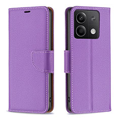 Funda de Cuero Cartera con Soporte Carcasa B06F para Xiaomi Redmi Note 13 5G Morado