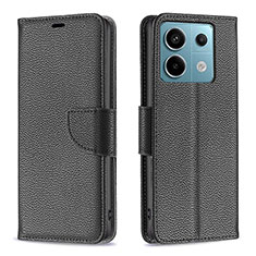 Funda de Cuero Cartera con Soporte Carcasa B06F para Xiaomi Redmi Note 13 Pro 5G Negro