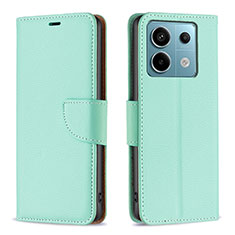 Funda de Cuero Cartera con Soporte Carcasa B06F para Xiaomi Redmi Note 13 Pro 5G Verde