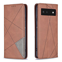 Funda de Cuero Cartera con Soporte Carcasa B07F para Google Pixel 6 5G Marron