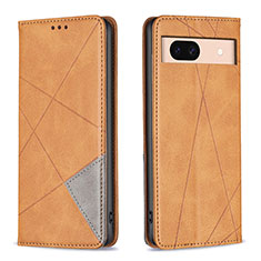 Funda de Cuero Cartera con Soporte Carcasa B07F para Google Pixel 8a 5G Marron Claro