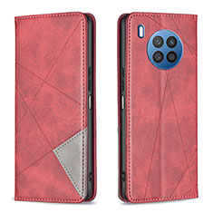 Funda de Cuero Cartera con Soporte Carcasa B07F para Huawei Honor 50 Lite Rojo