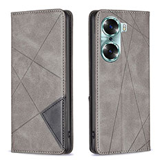 Funda de Cuero Cartera con Soporte Carcasa B07F para Huawei Honor 60 5G Gris