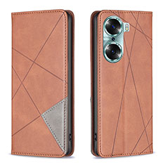 Funda de Cuero Cartera con Soporte Carcasa B07F para Huawei Honor 60 5G Marron