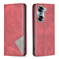 Funda de Cuero Cartera con Soporte Carcasa B07F para Huawei Honor 60 5G Rojo