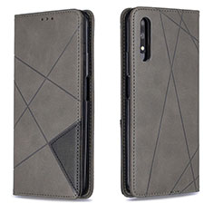 Funda de Cuero Cartera con Soporte Carcasa B07F para Huawei Honor 9X Gris