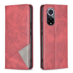 Funda de Cuero Cartera con Soporte Carcasa B07F para Huawei Nova 9 Rojo