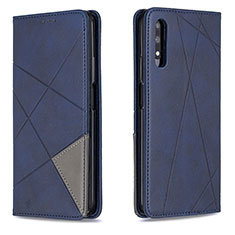 Funda de Cuero Cartera con Soporte Carcasa B07F para Huawei P Smart Z (2019) Azul