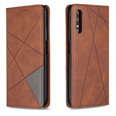 Funda de Cuero Cartera con Soporte Carcasa B07F para Huawei P Smart Z (2019) Marron