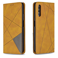 Funda de Cuero Cartera con Soporte Carcasa B07F para Huawei P Smart Z (2019) Marron Claro