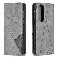 Funda de Cuero Cartera con Soporte Carcasa B07F para Huawei P50 Pro Gris