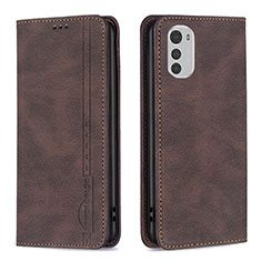 Funda de Cuero Cartera con Soporte Carcasa B07F para Motorola Moto E32 Marron