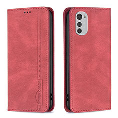 Funda de Cuero Cartera con Soporte Carcasa B07F para Motorola Moto E32 Rojo