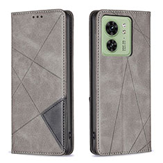 Funda de Cuero Cartera con Soporte Carcasa B07F para Motorola Moto Edge (2023) 5G Gris