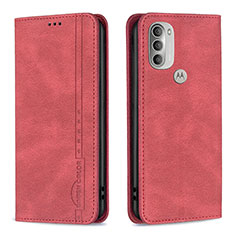 Funda de Cuero Cartera con Soporte Carcasa B07F para Motorola Moto G51 5G Rojo