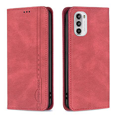 Funda de Cuero Cartera con Soporte Carcasa B07F para Motorola MOTO G52 Rojo