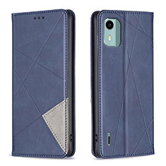 Funda de Cuero Cartera con Soporte Carcasa B07F para Nokia C12 Plus Azul