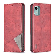 Funda de Cuero Cartera con Soporte Carcasa B07F para Nokia C12 Plus Rojo