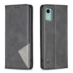 Funda de Cuero Cartera con Soporte Carcasa B07F para Nokia C12 Pro Negro