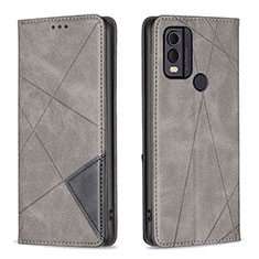 Funda de Cuero Cartera con Soporte Carcasa B07F para Nokia C22 Gris