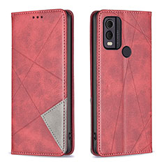 Funda de Cuero Cartera con Soporte Carcasa B07F para Nokia C22 Rojo