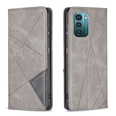 Funda de Cuero Cartera con Soporte Carcasa B07F para Nokia G21 Gris