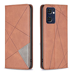 Funda de Cuero Cartera con Soporte Carcasa B07F para OnePlus Nord CE 2 5G Marron