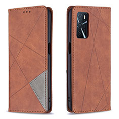 Funda de Cuero Cartera con Soporte Carcasa B07F para Oppo A16 Marron