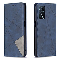 Funda de Cuero Cartera con Soporte Carcasa B07F para Oppo A16s Azul