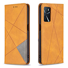 Funda de Cuero Cartera con Soporte Carcasa B07F para Oppo A16s Marron Claro