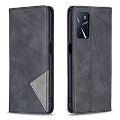 Funda de Cuero Cartera con Soporte Carcasa B07F para Oppo A16s Negro