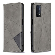 Funda de Cuero Cartera con Soporte Carcasa B07F para Oppo A54 5G Gris