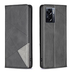 Funda de Cuero Cartera con Soporte Carcasa B07F para Oppo A57 5G Negro