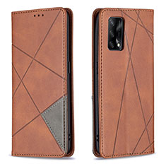 Funda de Cuero Cartera con Soporte Carcasa B07F para Oppo A74 4G Marron