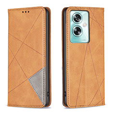 Funda de Cuero Cartera con Soporte Carcasa B07F para Oppo A79 5G Marron Claro