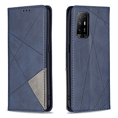 Funda de Cuero Cartera con Soporte Carcasa B07F para Oppo A94 5G Azul