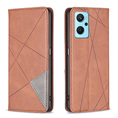 Funda de Cuero Cartera con Soporte Carcasa B07F para Oppo A96 4G Marron