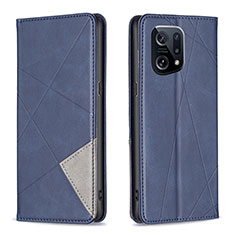 Funda de Cuero Cartera con Soporte Carcasa B07F para Oppo Find X5 5G Azul