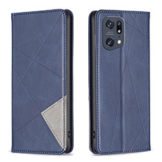 Funda de Cuero Cartera con Soporte Carcasa B07F para Oppo Find X5 Pro 5G Azul