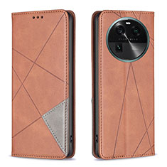 Funda de Cuero Cartera con Soporte Carcasa B07F para Oppo Find X6 5G Marron