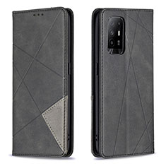 Funda de Cuero Cartera con Soporte Carcasa B07F para Oppo Reno5 Z 5G Negro