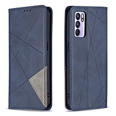 Funda de Cuero Cartera con Soporte Carcasa B07F para Oppo Reno6 5G Azul