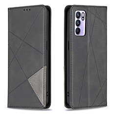 Funda de Cuero Cartera con Soporte Carcasa B07F para Oppo Reno6 5G Negro