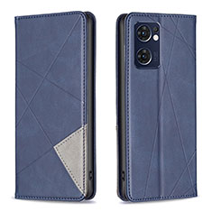 Funda de Cuero Cartera con Soporte Carcasa B07F para Oppo Reno7 5G Azul