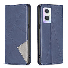 Funda de Cuero Cartera con Soporte Carcasa B07F para Oppo Reno8 Lite 5G Azul