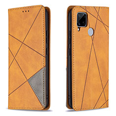 Funda de Cuero Cartera con Soporte Carcasa B07F para Realme 7i RMX2193 Marron Claro