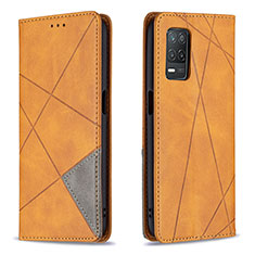 Funda de Cuero Cartera con Soporte Carcasa B07F para Realme 8 5G Marron Claro