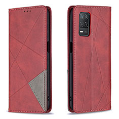 Funda de Cuero Cartera con Soporte Carcasa B07F para Realme 8 5G Rojo